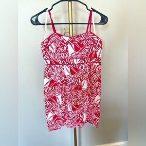 Vineyard vines red and white sailboat pattern mini dress, size 4